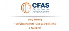 Daily Briefing 16th Green Climate Fund Board Meeting, 6-4-2017