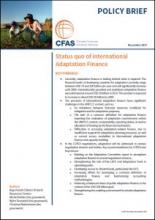 Cover CFAS Policy Brief Stauts Quo of Adaptation Finance