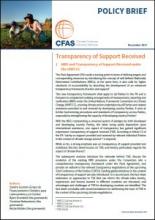 Cover CFAS Policy Brief Transparency of Support Received